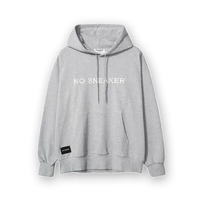 NO SNEAKER EMBROIDERED LOGO HOODIE GRAY